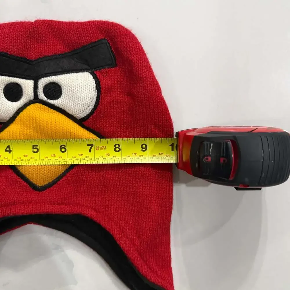 Angry Birds Red Trapper Hat with Yellow Braids and Tassels